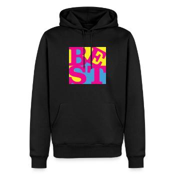 Bestes WordPlay Original Art 7 - Männer Premium Bio Hoodie - Schwarz - Vorne - Nico (187cm)
