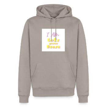 Christlicher Shop - Männer Premium Bio Hoodie - Taupe - Vorne - Nico (187cm)