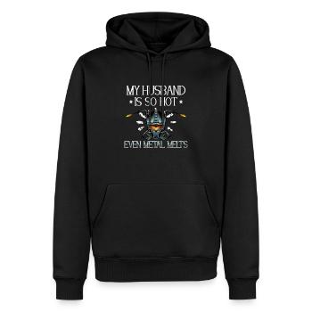 Soudeur Femme Drôle Drôle Soudage Petite Amie Cadeau - Sweat à capuche Premium bio Homme - noir - Devant - Nico (187cm)