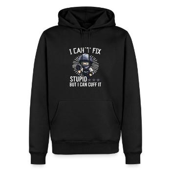 Bureau de police des policiers - Sweat à capuche Premium bio Homme - noir - Devant - Nico (187cm)