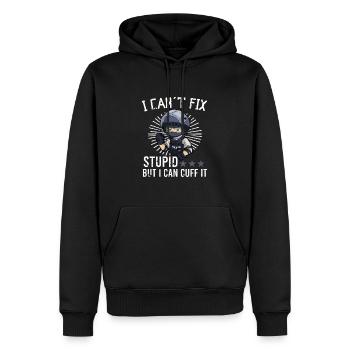 Bureau de police des policiers - Sweat à capuche Premium bio Homme - noir - Devant - Nico (187cm)