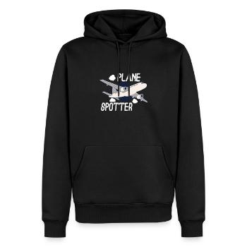Repérage d’aéronefs Avions Spotter d’aéronefs - Sweat à capuche Premium bio Homme - noir - Devant - Nico (187cm)