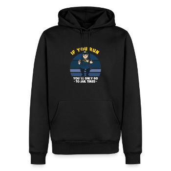 Bureau de police des policiers - Sweat à capuche Premium bio Homme - noir - Devant - Nico (187cm)