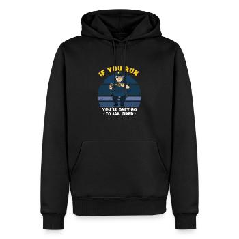 Bureau de police des policiers - Sweat à capuche Premium bio Homme - noir - Devant - Nico (187cm)