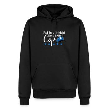 Bureau de police des policiers - Sweat à capuche Premium bio Homme - noir - Devant - Nico (187cm)