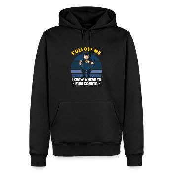 Bureau de police des policiers - Sweat à capuche Premium bio Homme - noir - Devant - Nico (187cm)