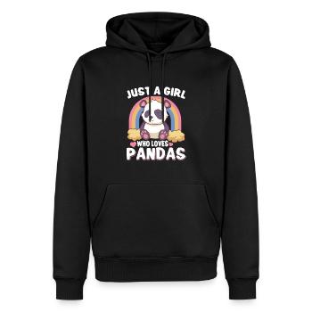Pandabear Panda Bambou Faune Chine - Sweat à capuche Premium bio Homme - noir - Devant - Nico (187cm)