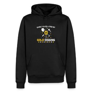 Goldgräber Goldbergbau Goldwaschen Goldmine - Männer Premium Bio Hoodie - Schwarz - Vorne - Nico (187cm)