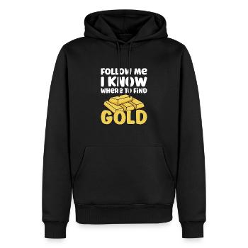 Goldgräber Goldbergbau Goldwaschen Goldmine - Männer Premium Bio Hoodie - Schwarz - Vorne - Nico (187cm)