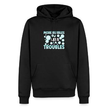 Production de savon Bulles de savon - Sweat à capuche Premium bio Homme - noir - Devant - Nico (187cm)