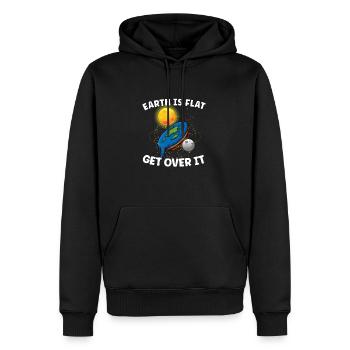 Flat Earth Theory Flat Earth Army Earth - Männer Premium Bio Hoodie - Schwarz - Vorne - Nico (187cm)