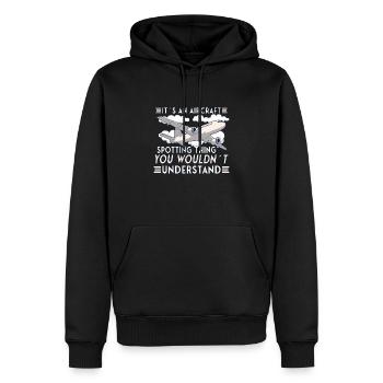 Aircraft Spotting Airplane Aircraft Spotter - Männer Premium Bio Hoodie - Schwarz - Vorne - Nico (187cm)
