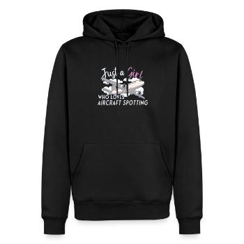 Aircraft Spotting Airplane Aircraft Spotter - Männer Premium Bio Hoodie - Schwarz - Vorne - Nico (187cm)