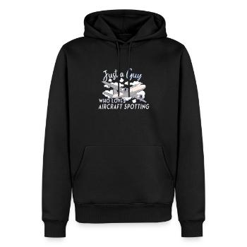 Aircraft Spotting Airplane Aircraft Spotter - Männer Premium Bio Hoodie - Schwarz - Vorne - Nico (187cm)