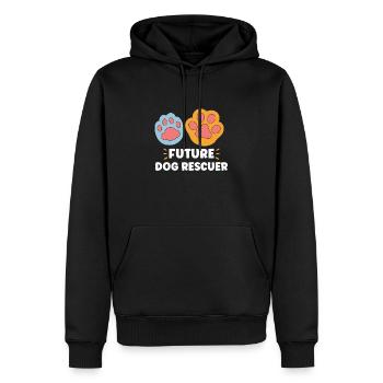 SAUVETAGE DE CHIEN DROITS DES ANIMAUX SAUVETAGE ADOPTION DE CHIENS DE SAUVETAGE - Sweat à capuche Premium bio Homme - noir - Devant - Nico (187cm)