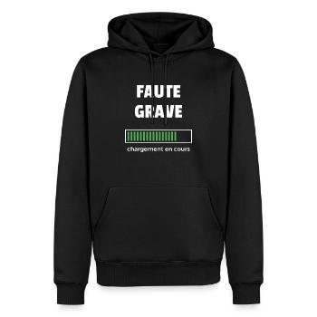 faute grave chargement en cours - Sweat à capuche Premium bio Homme - noir - Devant - Nico (187cm)