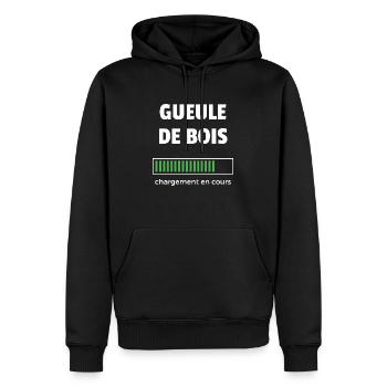 gueule de bois chargement en cours - Sweat à capuche Premium bio Homme - noir - Devant - Nico (187cm)