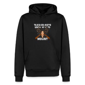 Drôle de taxidermiste taxidermie trophée de chasse - Sweat à capuche Premium bio Homme - noir - Devant - Nico (187cm)