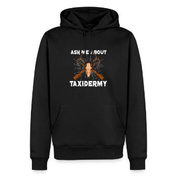 Drôle de taxidermiste taxidermie trophée de chasse - Sweat à capuche Premium bio Homme - noir - Devant - Nico (187cm)