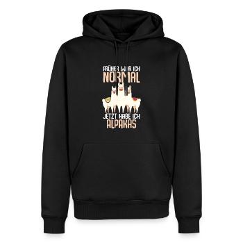 Alpaka Lama Alpaka Llama - Männer Premium Bio Hoodie - Schwarz - Vorne - Nico (187cm)
