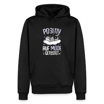 Delfin Positiv Auf Müde Getestet - Männer Premium Bio Hoodie - Schwarz - Vorne - Nico (187cm)