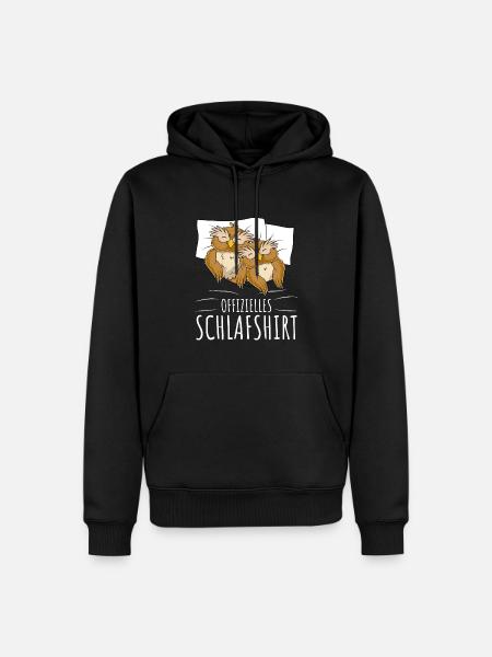 Eulen Offizielles Schlafshirt Eule - Männer Premium Bio Hoodie - Schwarz