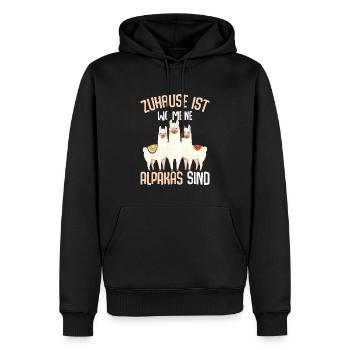 Zuhause ist wo meine Alpakas sind Kinder Lama - Männer Premium Bio Hoodie - Schwarz - Vorne - Nico (187cm)