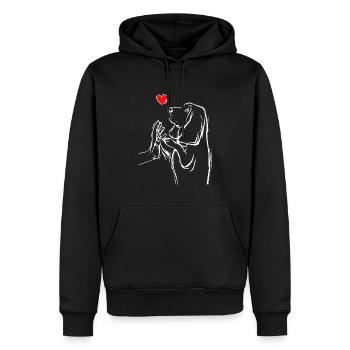 Basset Hound Chiens Chère Maîtresse - Sweat à capuche Premium bio Homme - noir - Devant - Nico (187cm)