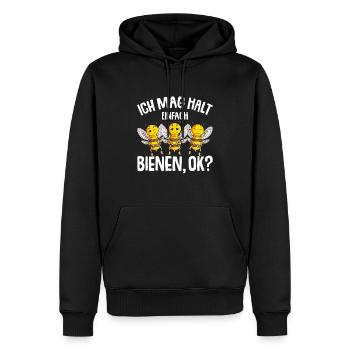 Ich mag halt Bienen Kinder Mädchen Damen Biene - Männer Premium Bio Hoodie - Schwarz - Vorne - Nico (187cm)