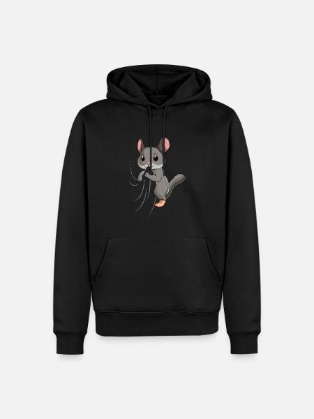 Chinchilla Kinder Mädchen Frauen - Männer Premium Bio Hoodie - Schwarz