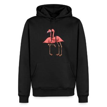 Flamingo Kinder Damen Mädchen - Männer Premium Bio Hoodie - Schwarz - Vorne - Nico (187cm)
