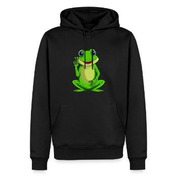 Grenouilles Amateurs Grenouilles Enfants Filles Dames - Sweat à capuche Premium bio Homme - noir - Devant - Nico (187cm)