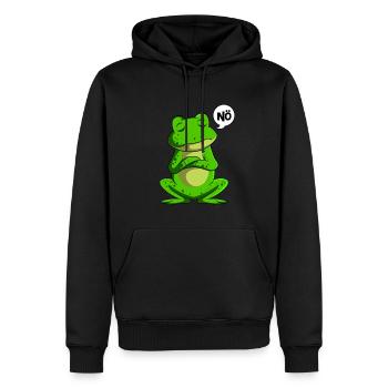 Frosch Nö Frösche Kinder Jungen Mädchen - Männer Premium Bio Hoodie - Schwarz - Vorne - Nico (187cm)