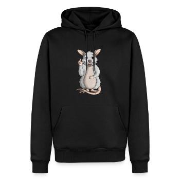 Rats Rats domestiques Rat Dames Enfants Filles - Sweat à capuche Premium bio Homme - noir - Devant - Nico (187cm)