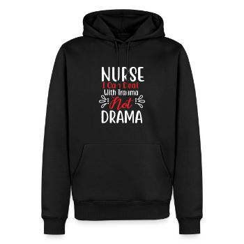Infirmière Infirmière Infirmière Clinique Paramédicale - Sweat à capuche Premium bio Homme - noir - Devant - Nico (187cm)