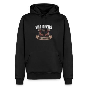 Hirschjagd Hirschjäger Jagdsaison Bockjagd - Männer Premium Bio Hoodie - Schwarz - Vorne - Nico (187cm)