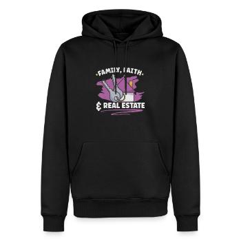 Agent immobilier Immobilier Accueil Clôture Investisseur - Sweat à capuche Premium bio Homme - noir - Devant - Nico (187cm)