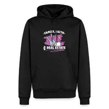 Agent immobilier Immobilier Accueil Clôture Investisseur - Sweat à capuche Premium bio Homme - noir - Devant - Nico (187cm)