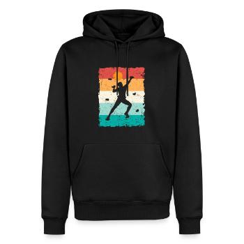 Escalade de bloc Escalade de bloc Alpinistes Alpinistes - Sweat à capuche Premium bio Homme - noir - Devant - Nico (187cm)