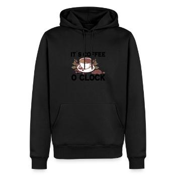 Coffee Lover Caffeine Molecule Java Latte Espresso - Männer Premium Bio Hoodie - Schwarz - Vorne - Nico (187cm)
