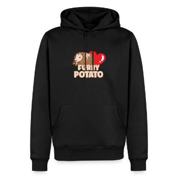 Idée cadeau de pomme de terre à fourrure pour les amateurs de cochon d’Inde - Sweat à capuche Premium bio Homme - noir - Devant - Nico (187cm)