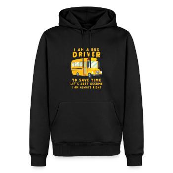 Funny School Bus Driver Appreciation anniversary - Männer Premium Bio Hoodie - Schwarz - Vorne - Nico (187cm)