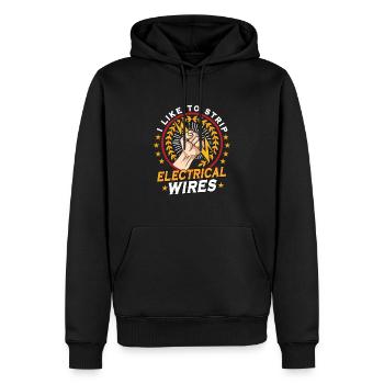 Drôle d’électricien ingénieur électricien Watt Watt - Sweat à capuche Premium bio Homme - noir - Devant - Nico (187cm)