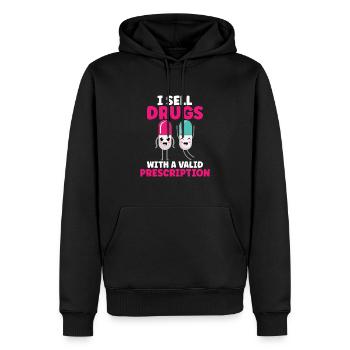 Drôle de pharmacien-pharmacie-technicien-pharmacie - Sweat à capuche Premium bio Homme - noir - Devant - Nico (187cm)
