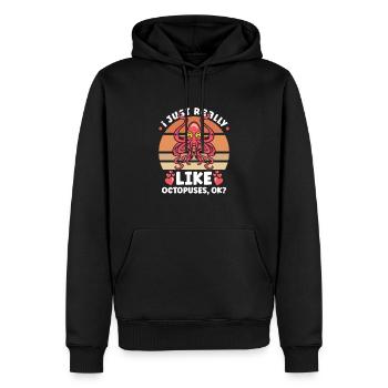 Octopus Marine Animals Sea Creature Squid Gift - Männer Premium Bio Hoodie - Schwarz - Vorne - Nico (187cm)