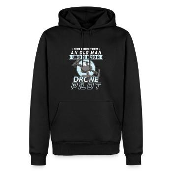 Drohne Pilot Opa Geschenkidee Alter Mann Mit - Männer Premium Bio Hoodie - Schwarz - Vorne - Nico (187cm)