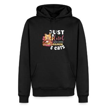 Ramen Fan Japanese Food Chats Chat Cadeau - Sweat à capuche Premium bio Homme - noir - Devant - Nico (187cm)