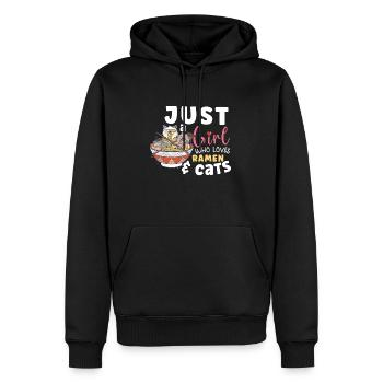 Ramen Fan Japanisches Essen Katzen Katzengeschenk - Männer Premium Bio Hoodie - Schwarz - Vorne - Nico (187cm)