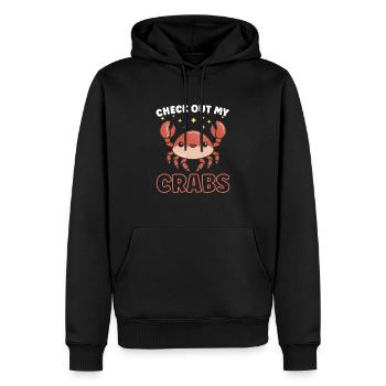 Crab Crab Shrimp Whisperer Crab Hunting Fisherman - Men’s Premium Organic Hoodie - black - Front - Nico (187cm)