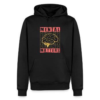 Sensibilisation à la santé mentale Dépression Suicide Prévenir - Sweat à capuche Premium bio Homme - noir - Devant - Nico (187cm)